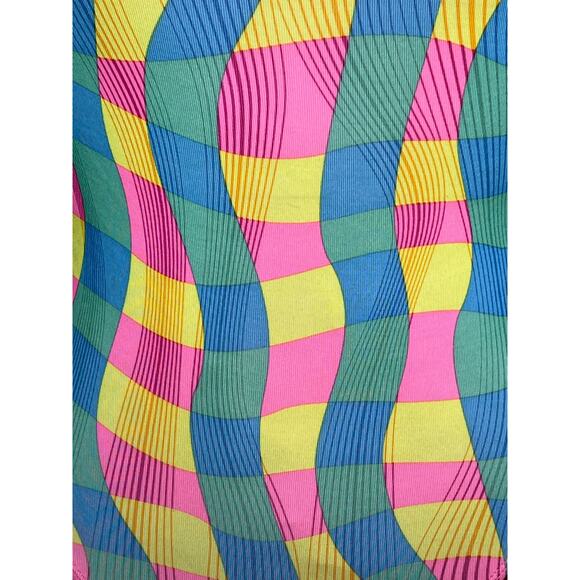 Dolphin swimsuit one piece waves yellow pink green blue - Picture 2 of 11